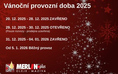 Provozní doba Vánoce 2025
